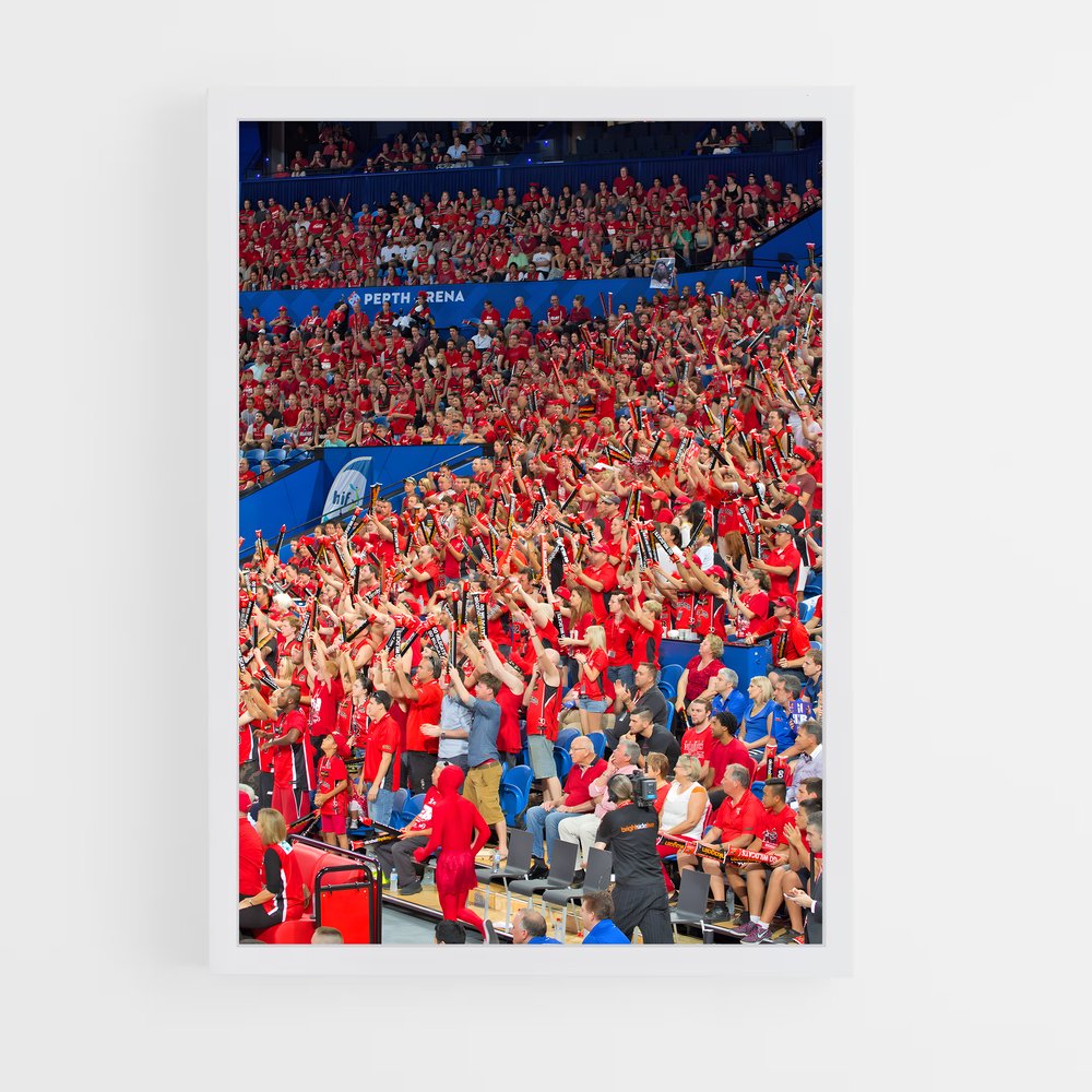 Poster Énergie Rouge et Bleue – affiche Basketball (vue 3)
